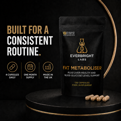 Fat Metaboliser, four capsules daily and one month supply.